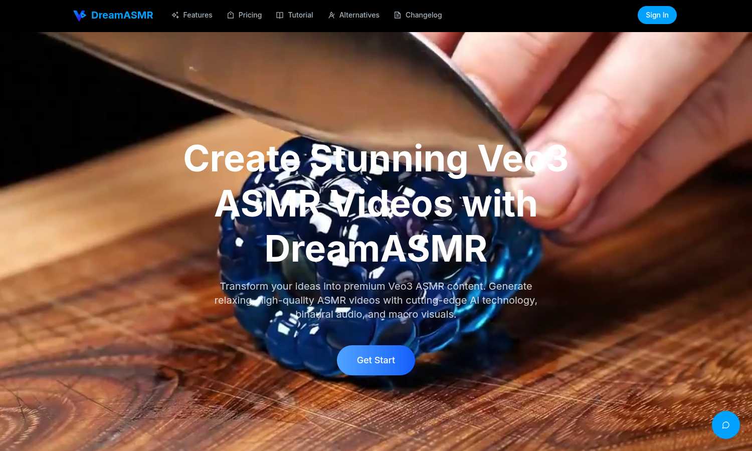 DreamASMR application interface and features