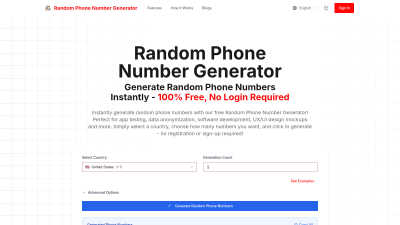 Random Phone Number Generator - AI tool for Business & Finance