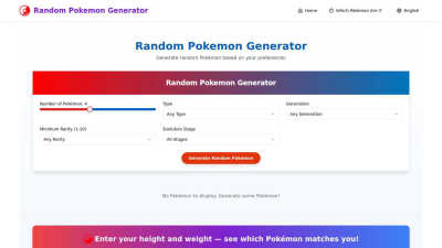 Random Pokémon Generator - AI tool for Education & Learning