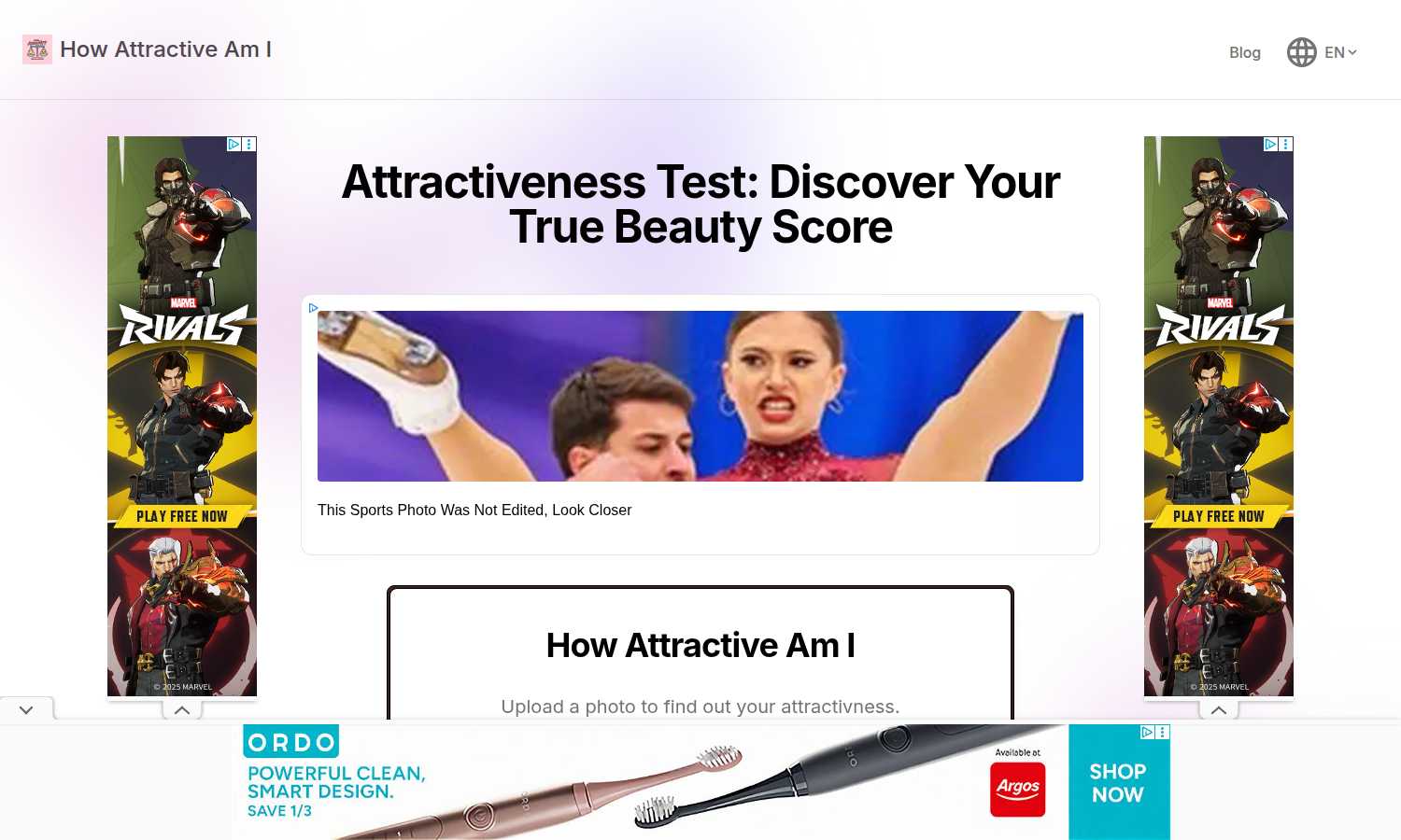 How Attractive Am I application interface and features
