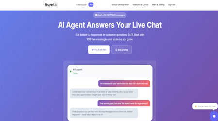 Asyntai application interface and features