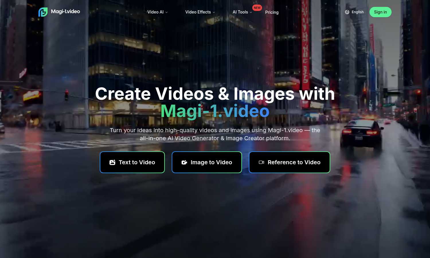 Magi-1 application interface and features