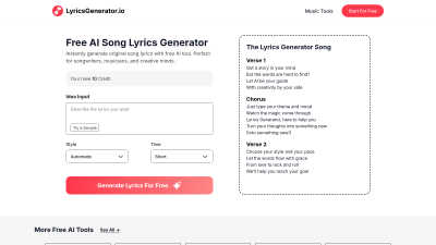 Lyrics Generator - AI tool for Content Creation