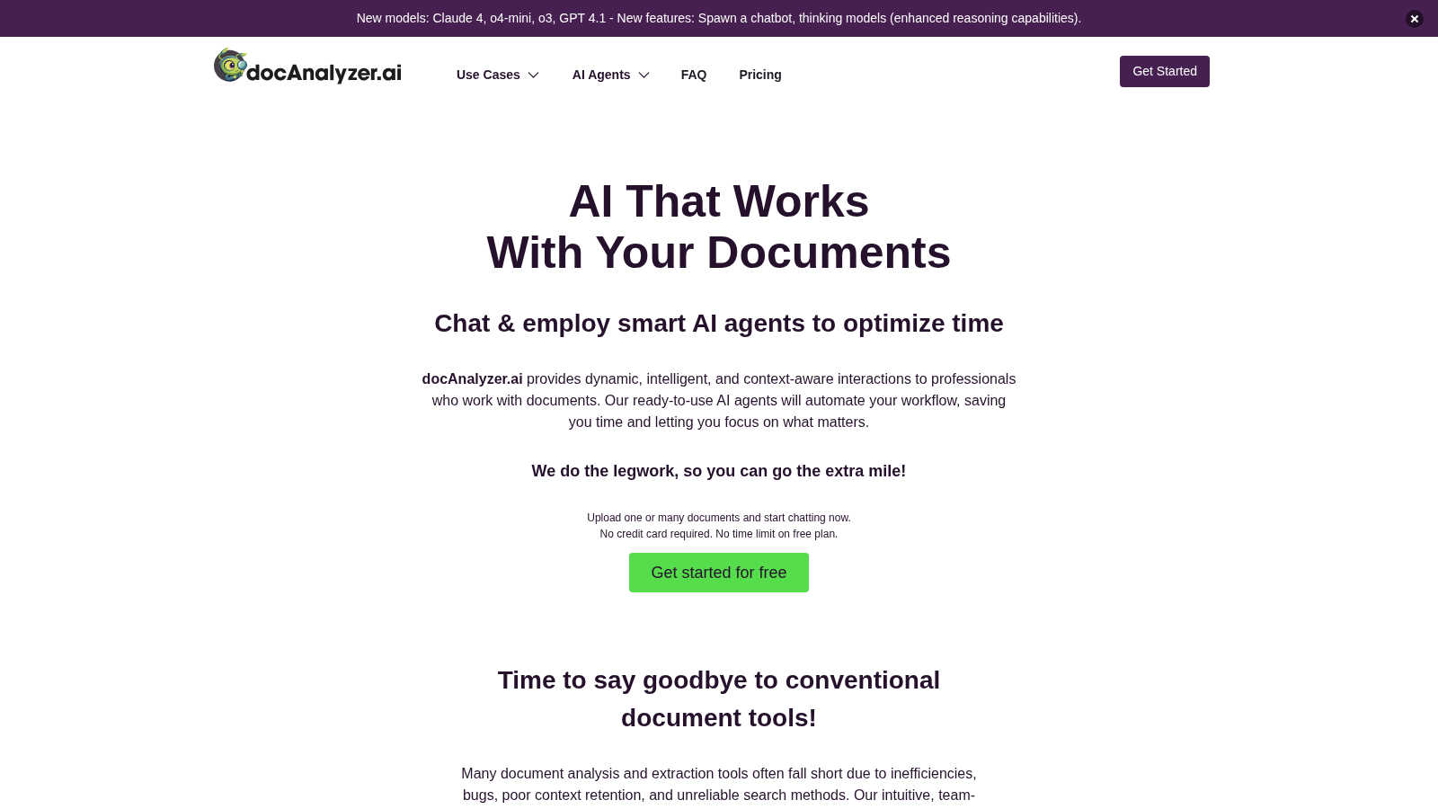docAnalyzer.ai application interface and features