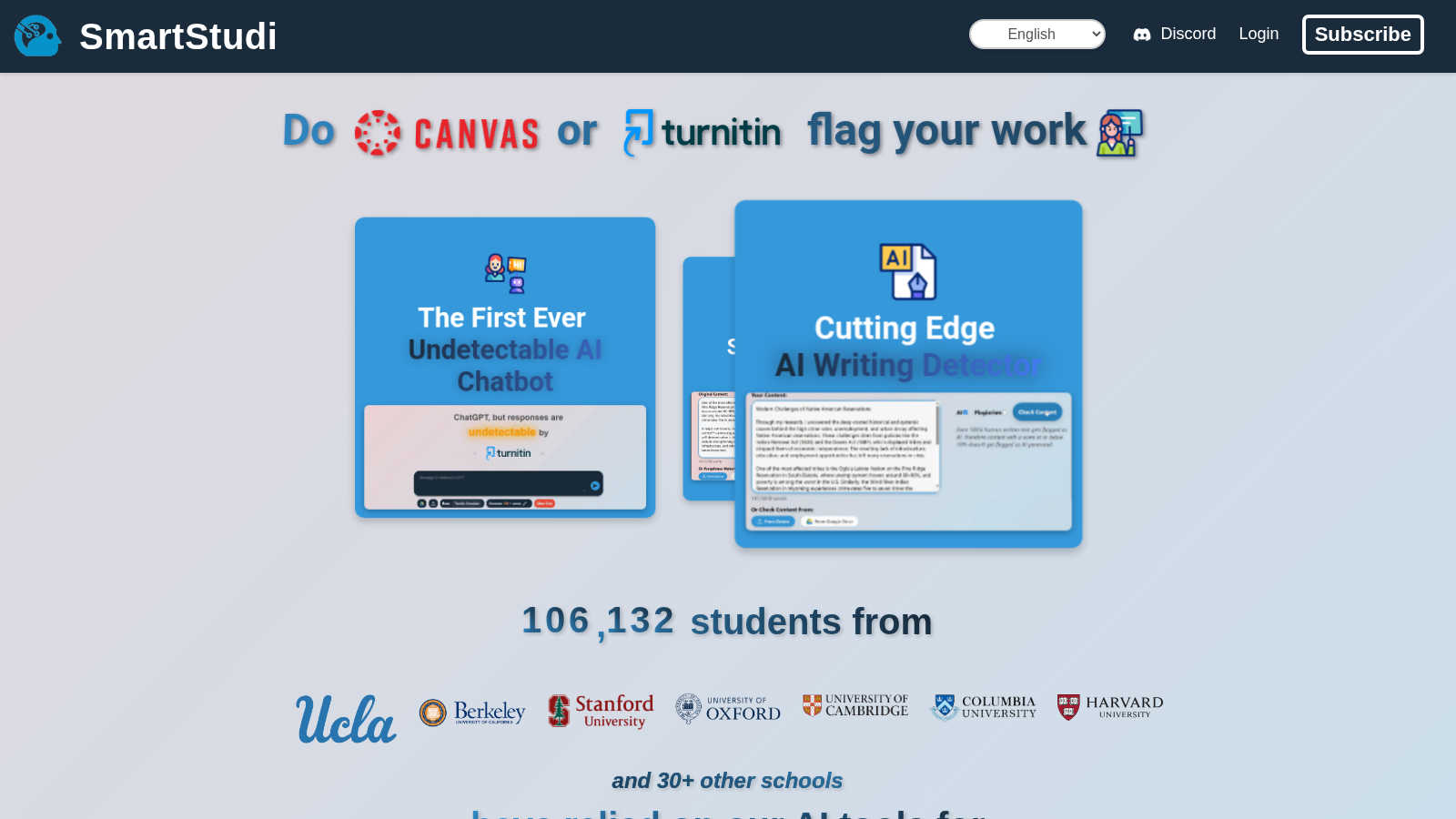 SmartStudi.com application interface and features