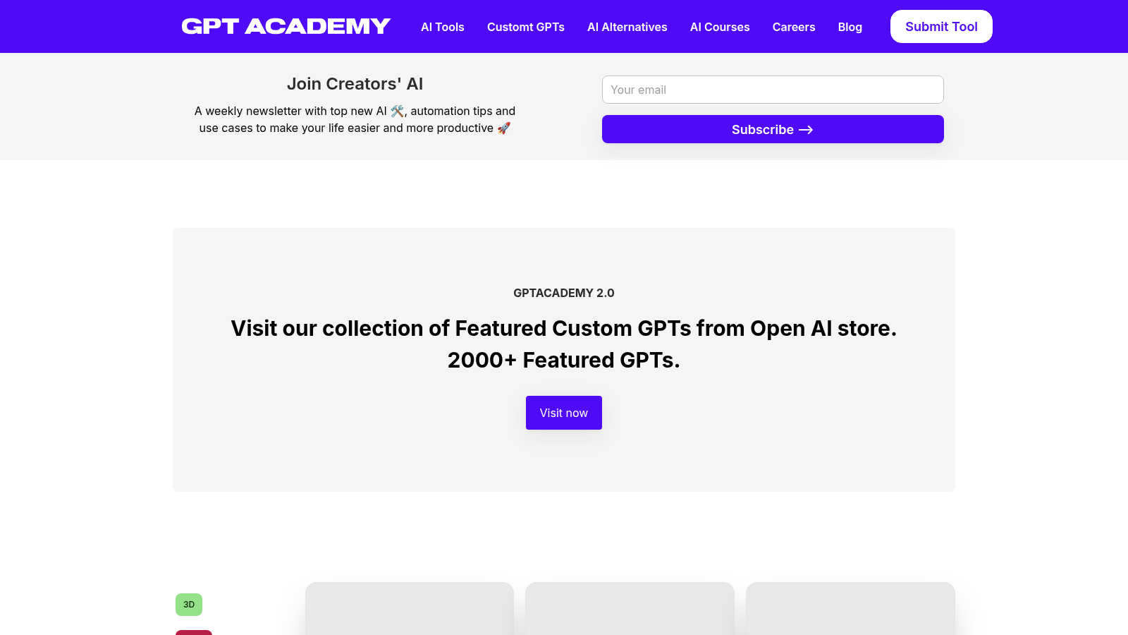 GPTAcademy application interface and features