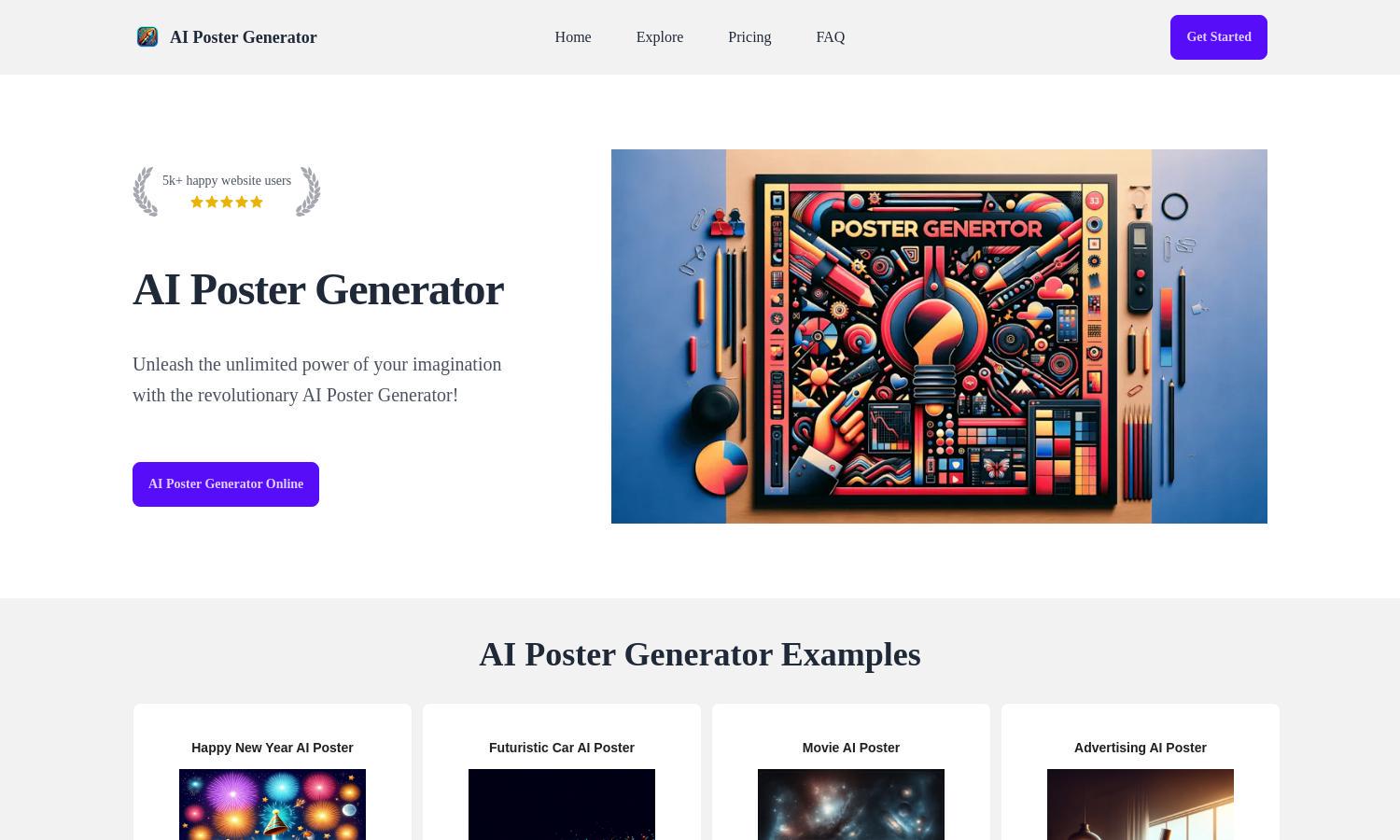 AI Poster Generator Website