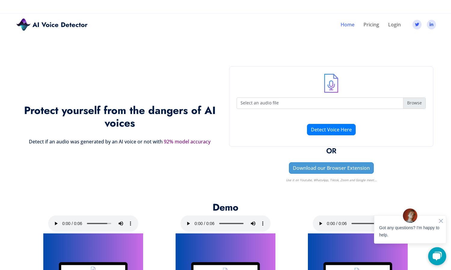 AI Voice Detector Website