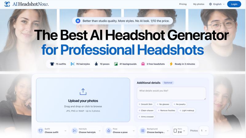 AIHeadshotNow application interface and features