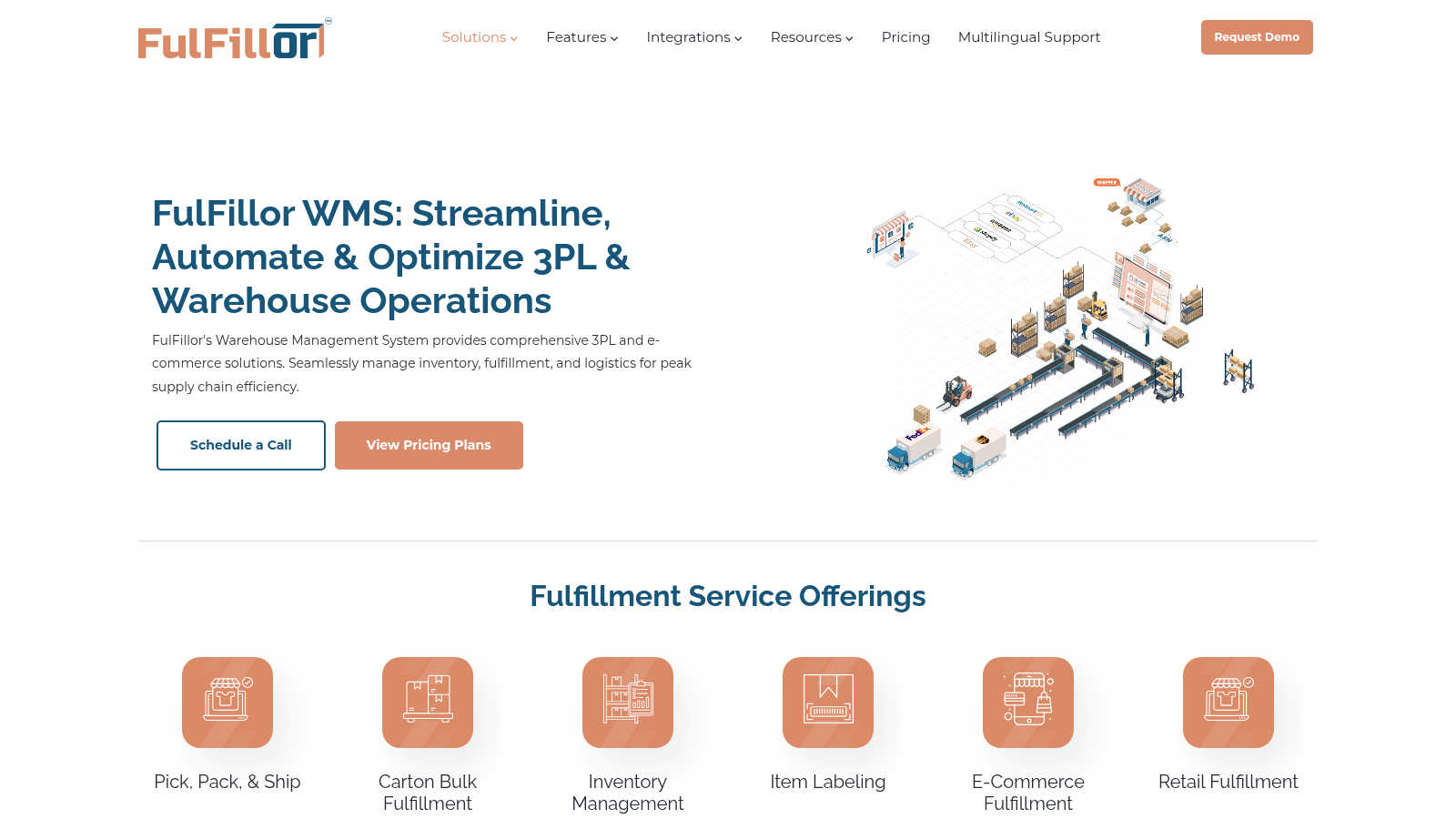 Fulfillor application interface and features