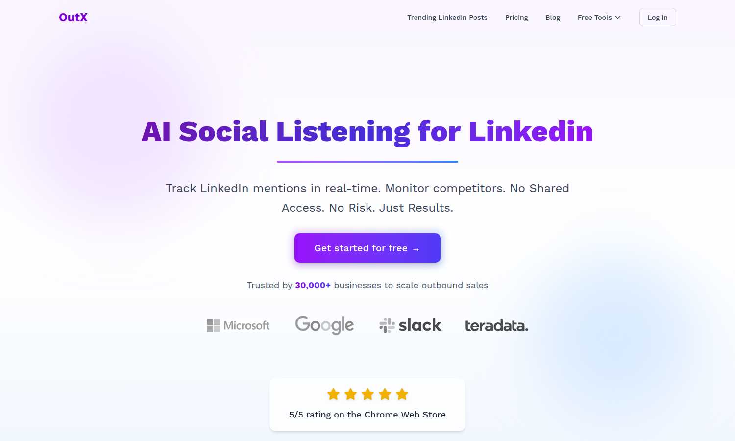 Social listening linkedin | OutX.ai application interface and features