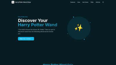 Harry Potter Wand Quiz - AI tool for E-commerce