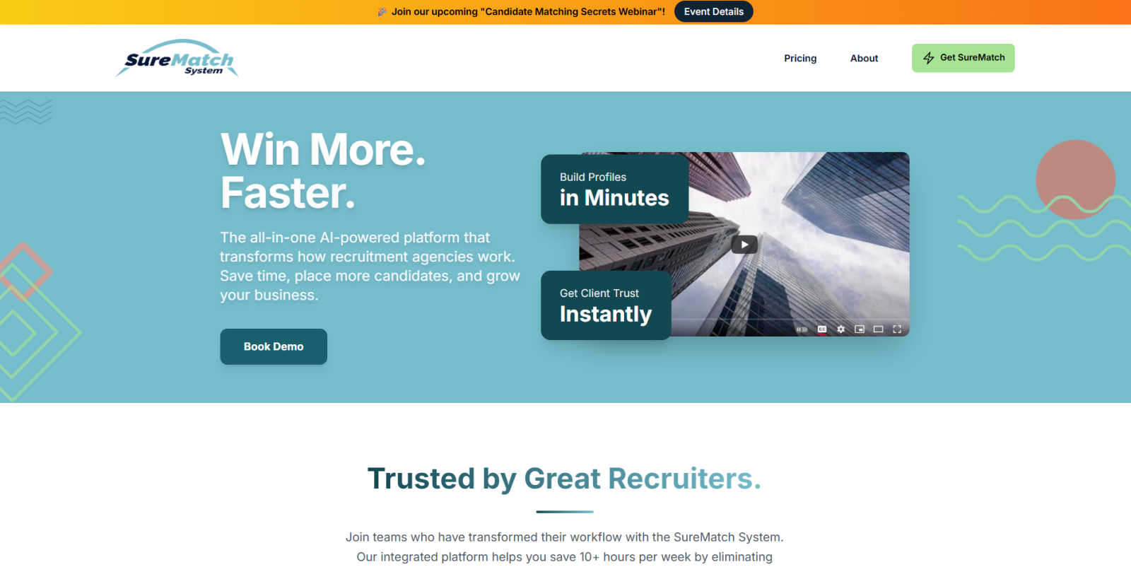 SureMatch  application interface and features