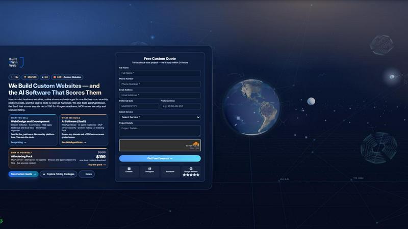 Built2WinWeb application interface and features