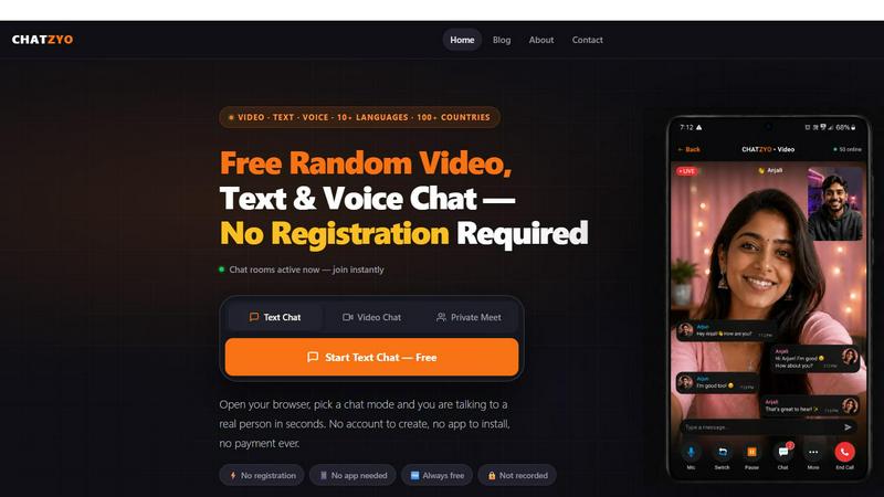 Chatzyo application interface and features