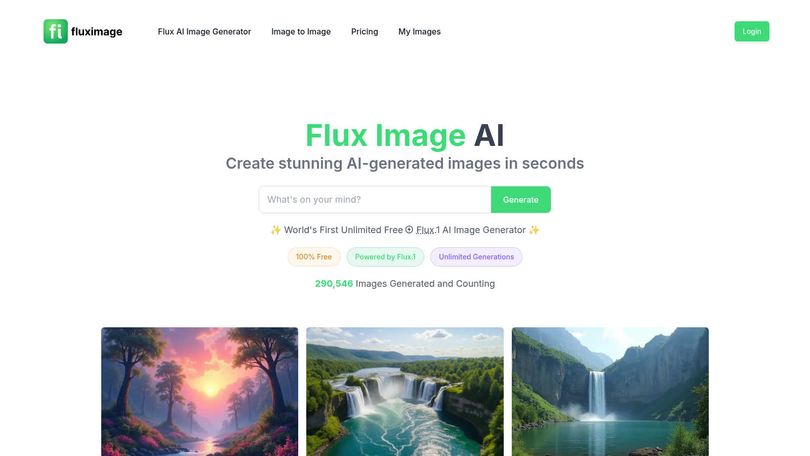 Flux Image AI application interface and features