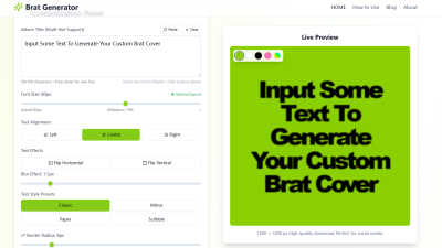 brat generator - AI tool for Design Tools