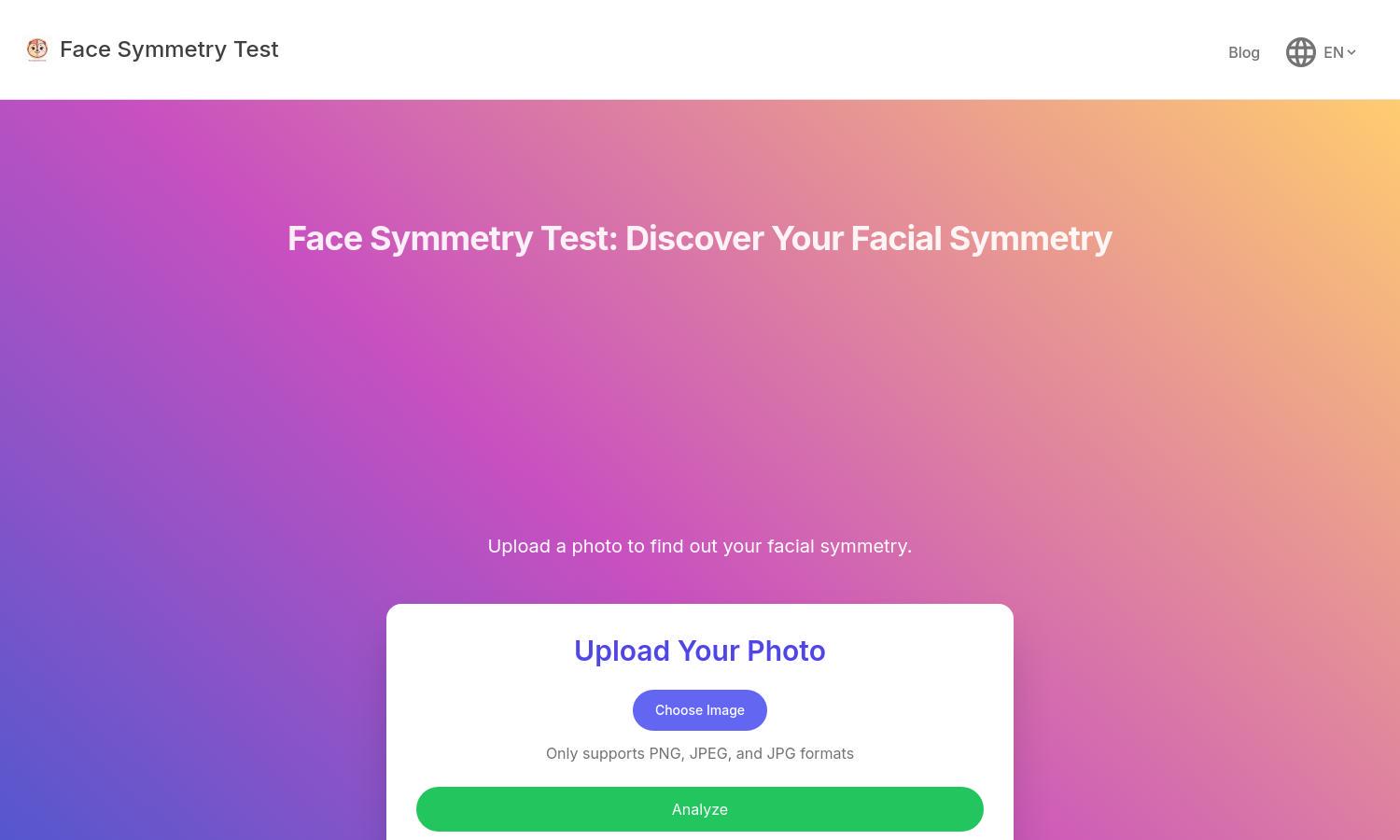 Face Symmetry Test Website