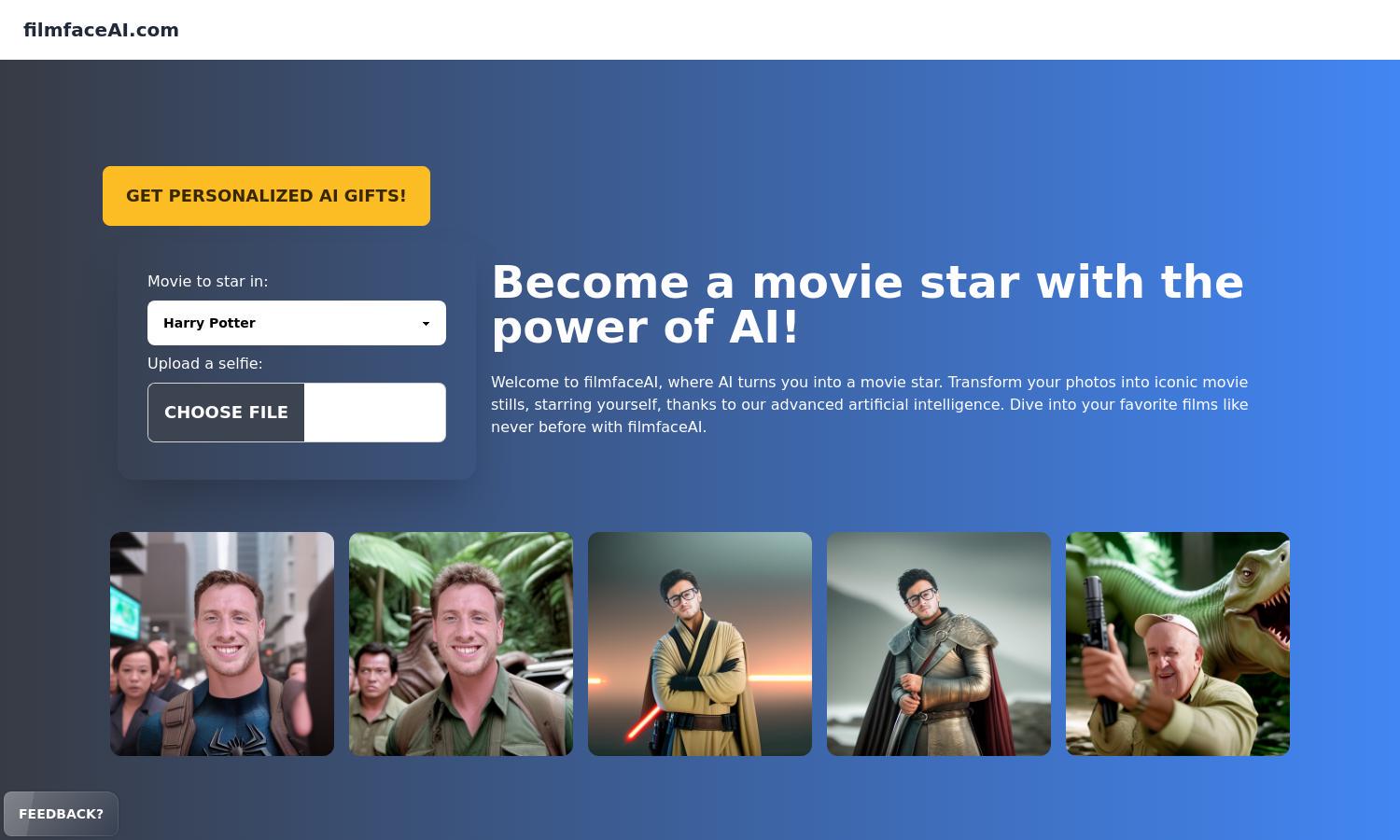 Filmface AI Website