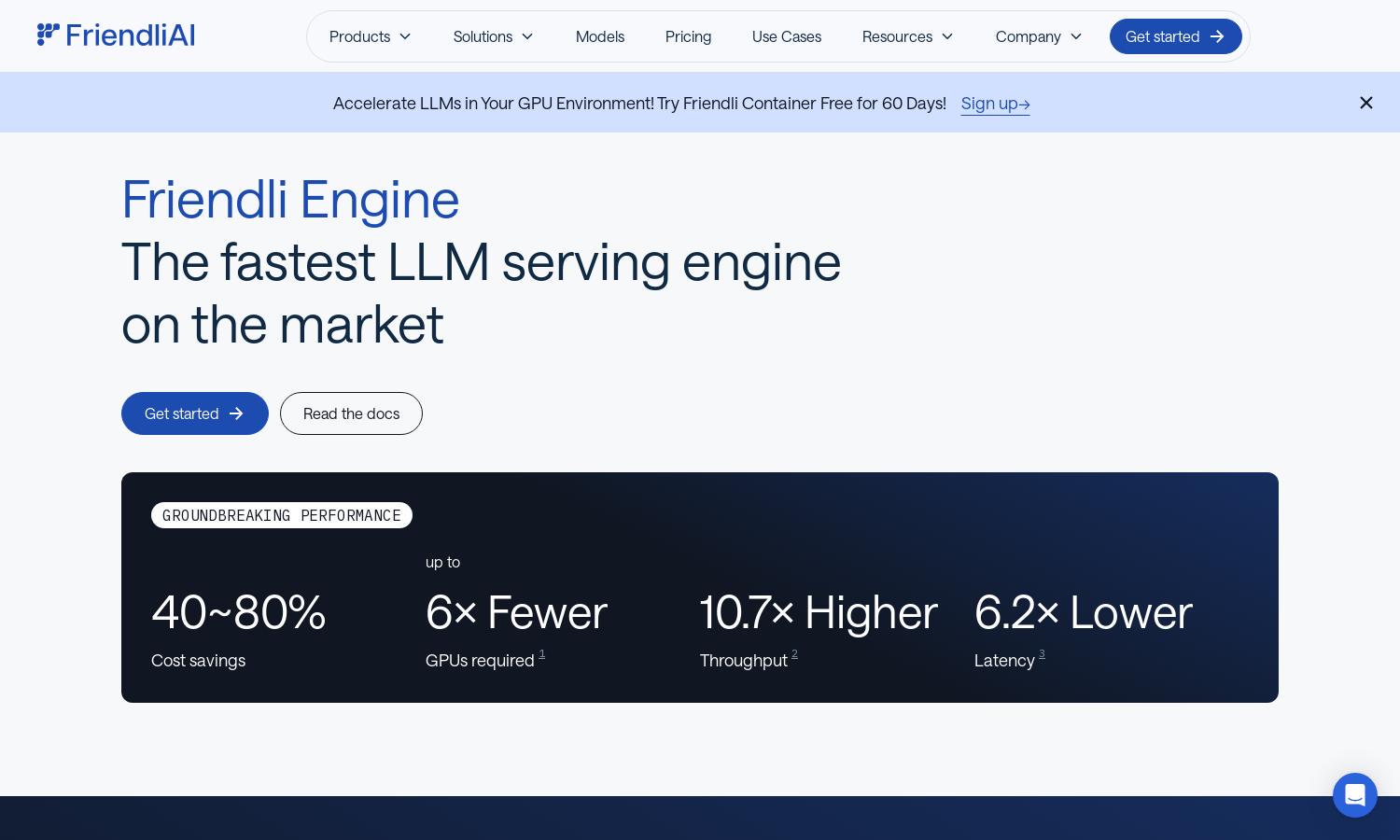 Friendli Engine Website