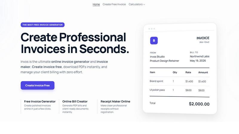Invos application interface and features
