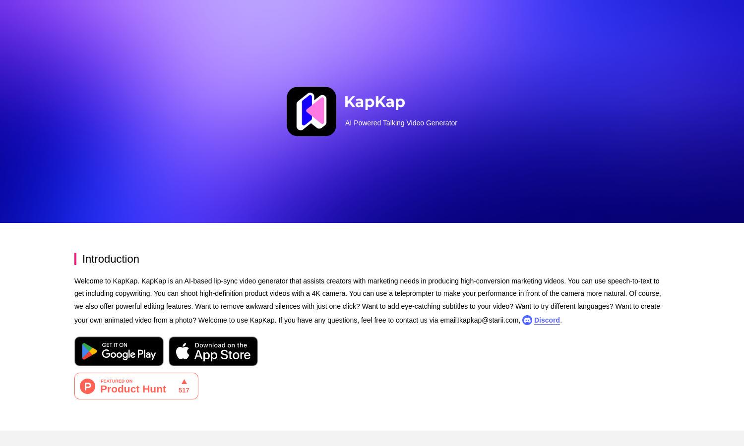 KapKap Website