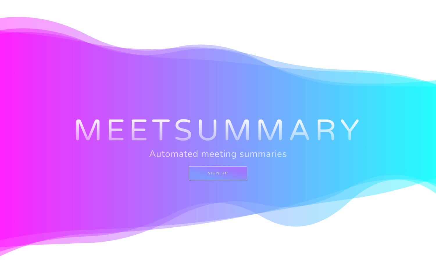 Meet Summary Website