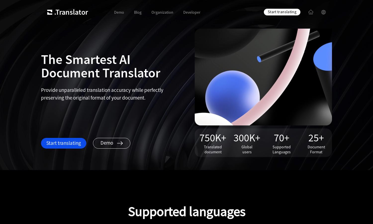 O.Translator Website